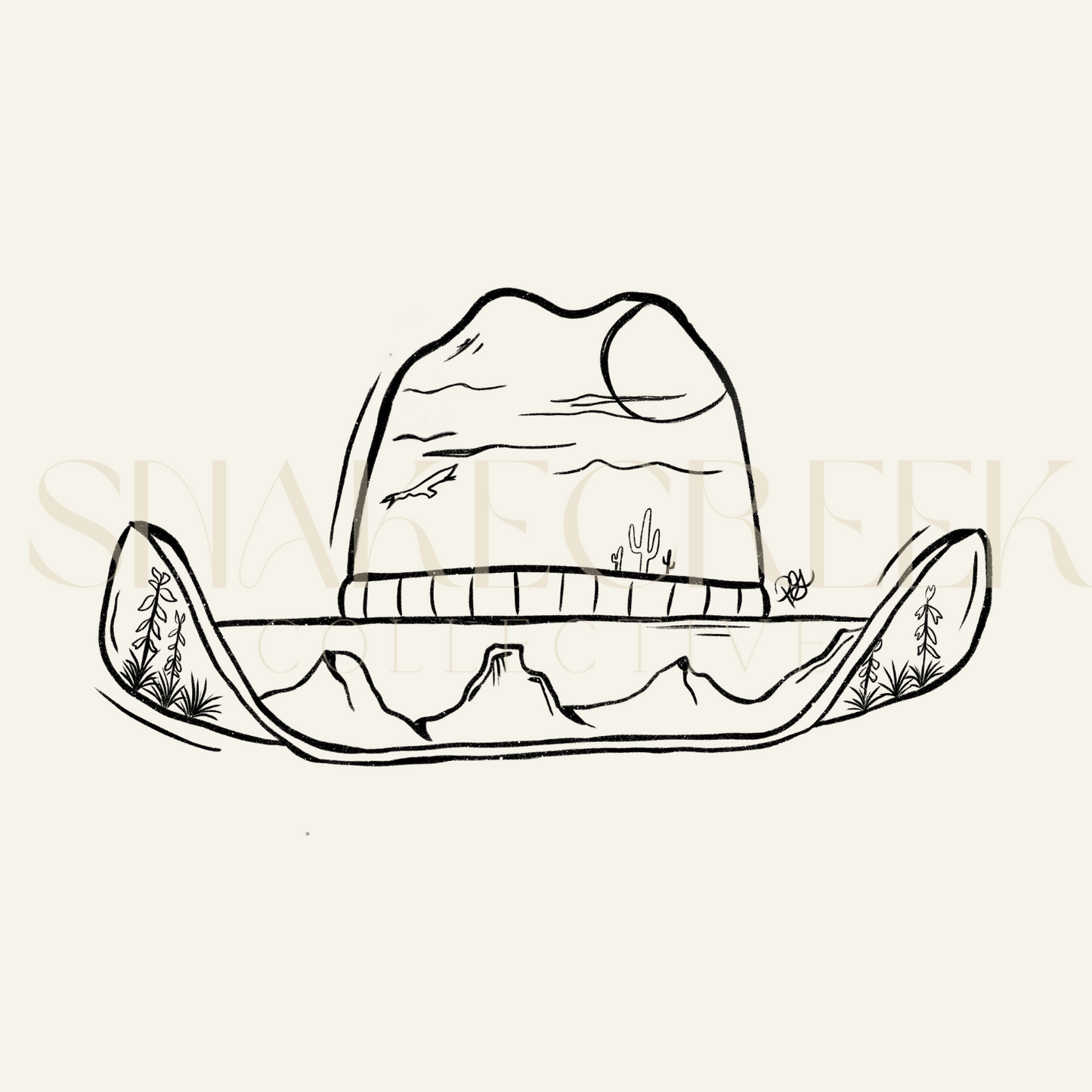 Cowboy Scene BW