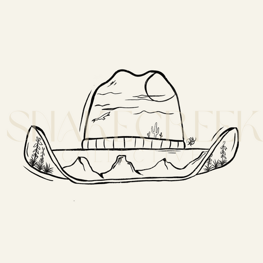 Cowboy Scene BW